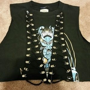 LF Furst of a kind grommetted crop top